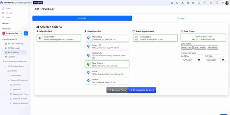 AIR Scheduler UI